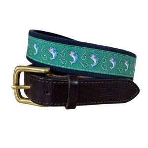 Vineyard Vines Mens Fish & Hooks Canvas Club Belt